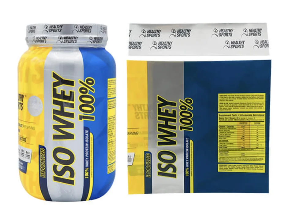Whey protein powders packaging shrink labels